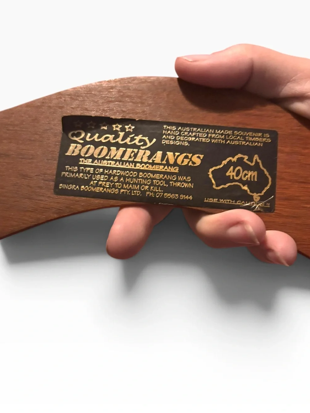 Vintage Australian 40cm Wooden Souvenir Boomerang